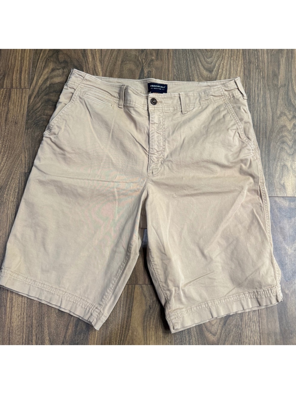 American Eagle Extreme Flex Shorts Mens 36 Khaki Longer Length Y2K Skate Casual